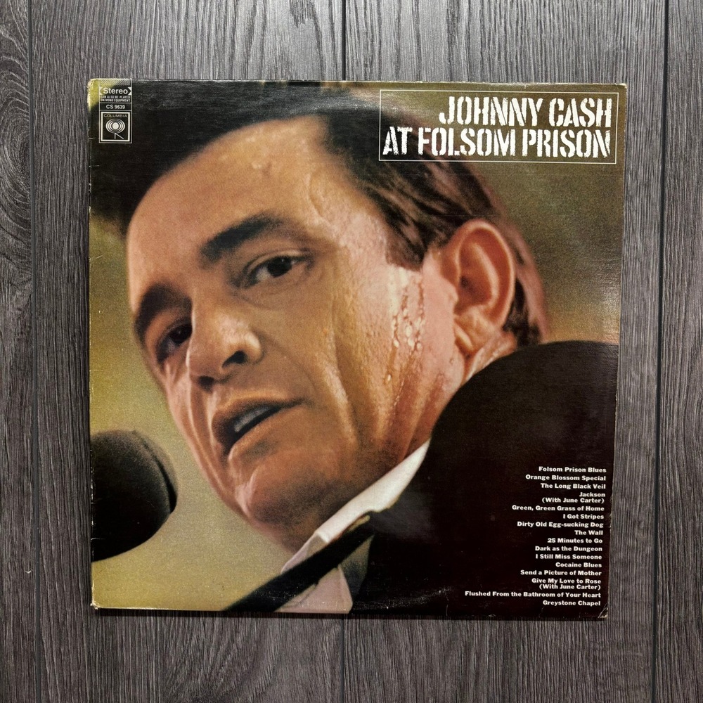 Johnny Cash At Folsom Prison Vinyl LP Columbia CS 9639 2-Eye 360 Sound Stereo